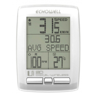Echowell IU20 Wireless Bicycle Computer with Cadence - White