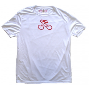Gizmo Cycling G-Man Bicycle Tech Shirt - White/Red