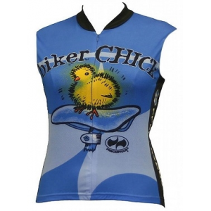 World Jerseys Women's Biker Chick Sleeveless Cycling Jersey - Blue