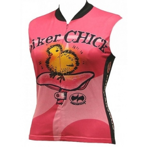 World Jerseys Women's Biker Chick Sleeveless Cycling Jersey - Pink