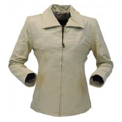 Sand Color Lightweight Women's Leather Coat #L22T