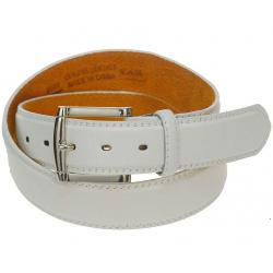 White Leather Belt #BT027W