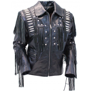 Bones & Braids Fringed Leather Jacket #M1706FBB