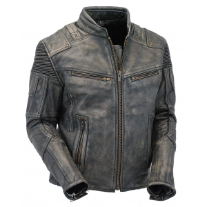 Men's Ultimate Vintage Gray Vented Racer Jacket w/Concealed Pockets #MA6633VZGY