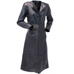 Extra Long Lambskin Leather Trench Coat for Women #L14020LL