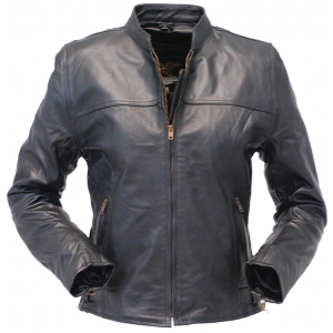 Classic Leather Cafe Racing Jacket for Women #L6557ZK