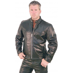 Rebel Rider Cafe Racer Leather Motorcycle Jacket #M11025
