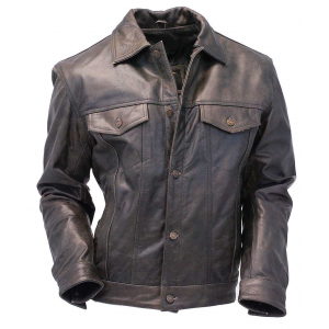 Mens Leather Jacket Vintage Jean Jacket Style #M321GY