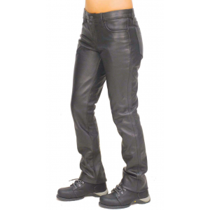 Women's Mid-Rise Premium Cowhide Leather Pants #LP711K
