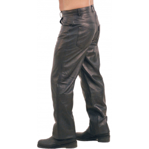 5 Pocket Lambskin Leather Pants for Men #MP591L