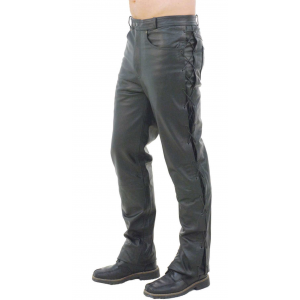 Men's Leather Pants w/Side Lacing #MP751L