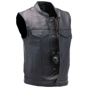 Premium Buffalo Leather Snap & Zip Concealed Pockets Vest #VM6655GK