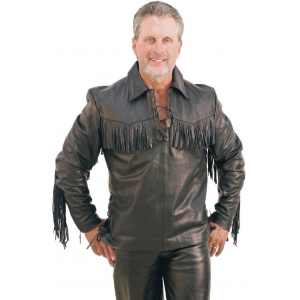 Premium Buffalo Pullover Fringe Leather Shirt #MS1082FK