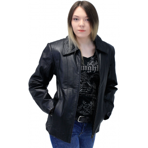 Lightweight Black Basic Cowhide Leather Jacket #L703K
