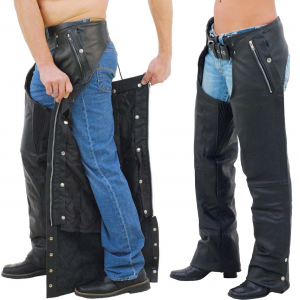 Pocket Motorcycle Chaps w/Snap Out Quilted Lining - Special #C7130ZSP