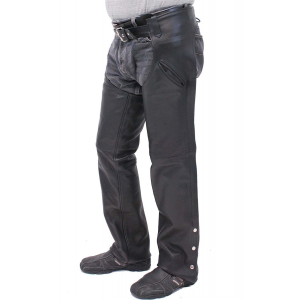 Premium Buffalo Leather Chaps w/Slash Pockets #C7102PK