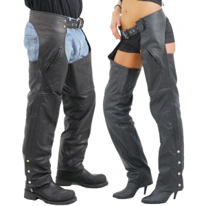 Unisex Leather Motorcycle Pocket Chaps - Special #C2100SP