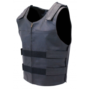 Black Police Safety Vest w/Front Zipper #VM945ZK