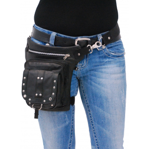 Studded Leather Thigh Bag w/Small Concealed Pocket #TB351SGRK