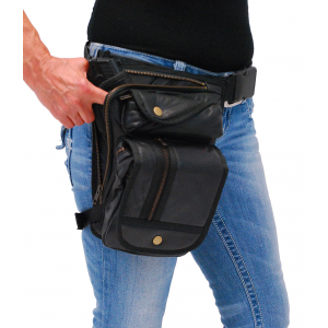 Oversized Zipper Concealed Pocket Thigh Bag w/Holster #TB9799GK