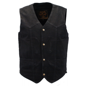 Black Denim Vest w/Large Inside Pockets #VMC42700K
