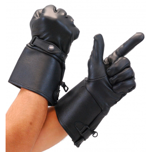 Deerskin Stiff Cuff Gauntlet Gloves with Wrist Strap #G264DEER