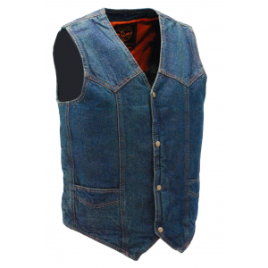 Blue Denim Vest w/Large Inside Pockets #VMC42703U