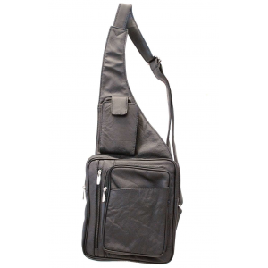 Heavy Duty Large Size Leather Sling Bag w/Cell Pocket #P0011XK