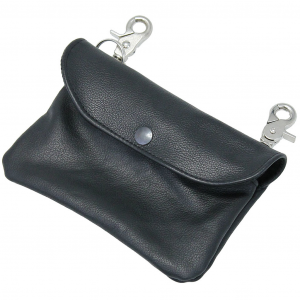 Black Leather Clip-On Hip Klip Bag #PKK13065K