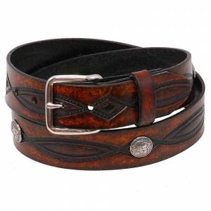 Heavy Buffalo Nickel Vintage Brown Leather Belt #BT116BUFAN