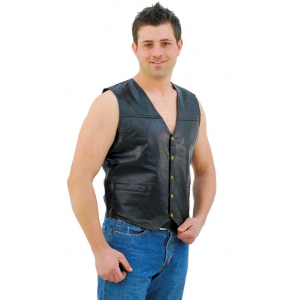 Patch Leather Vest #VM551P