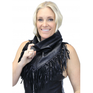 Leather Scarf with Fringe #A13060FK