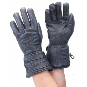 Black Leather Gauntlet Glove #G400K