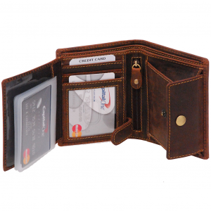 Vintage Brown 12 Pocket Organizer RFID Wallet #WL13091NID
