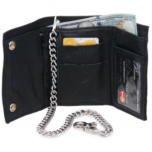 Soft Leather Oversized Trifold Chain Wallet #WC817K