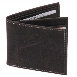 Vintage Charcoal Black Bifold w/Center Flap 14 Pocket RFID Wallet #WM13120KID