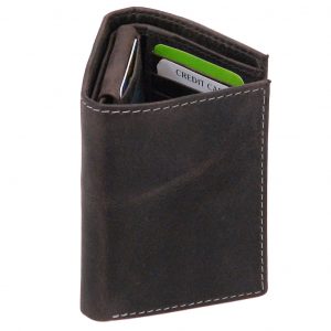 Men's Vintage Black Flip Up 17 Pocket Trifold RFID Wallet #WM13150KID