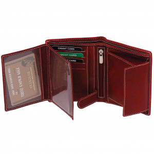 Brown Leather 12 Pocket Organizer Wallet #WL111ZN