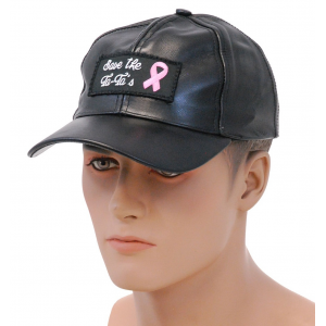 Save The Ta-Ta's Pink Ribbon Leather Baseball Cap #H44TATA