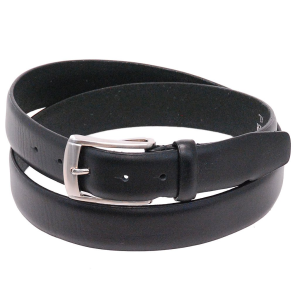 1.25" Wide Black Leather Dress Belt #BT044K