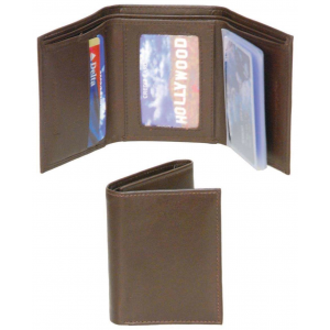 Brown Leather Trifold Wallet - Special #WM29N