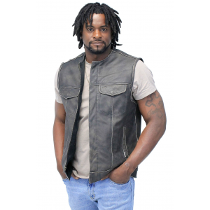 Collarless Vintage Club Vest w/Concealed Pockets #VMA74101GN