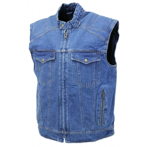Quilt Lined Blue Denim Club Vest #VMC143U