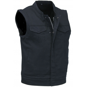 Men's Heavy Denim Black Club Vest w/Easy Access #VMC629GZK