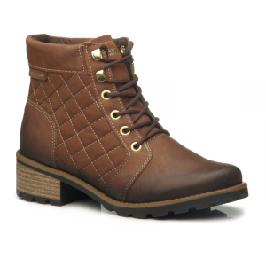 Rustic Brown Quilted Lace-Up Ankle Boot #BL140409QN