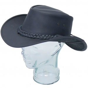 Black Waterproof Cowboy Hat with Braid Hatband #H1240BK