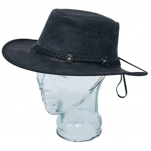 Crushable Vintage Black Cowboy Hat w/Braid #H1050BK