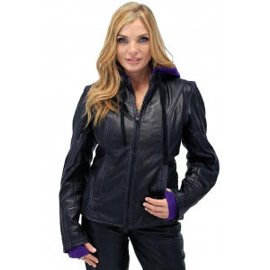 Ultra Premium Purple Stitch Jacket w/Removable Hoodie #L695317HVP