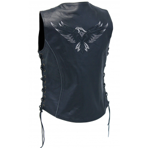 Reflector Eagle Women's Side Lace Leather Vest #VL685018LE