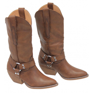Brown Harness Cowboy Boots for Women #BL-EVO-N